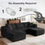 Canapé d'angle modulaire en forme de U de 108 pouces, canapé Cloud en velours côtelé compressé 5 pièces avec modules amovibles, assise profonde, aucun assemblage requis-1721633486