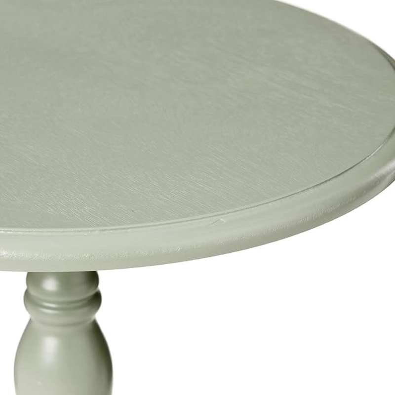 24" Round Pedestal Accent Side Table, Green