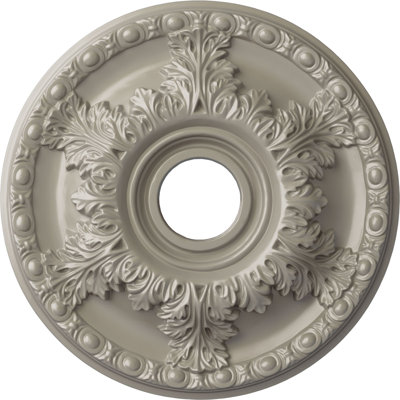 Endurathane Granada Ceiling Medallion, 18"OD x 3 1/2"ID x 2 1/2"P (Fits Canopies up to 6 5/8"), Hand-Painted Pearl White Finish