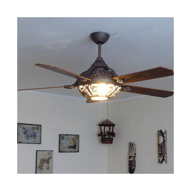 Kivalina 132cm Ceiling Fan with Light Kit, With remote control