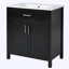 Meuble-lavabo de salle de bain avec lavabo en céramique et beaucoup de rangement-571162180