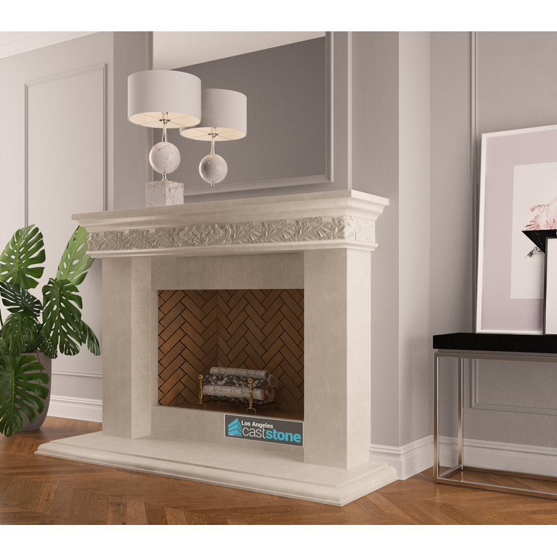 Cadre de cheminée Bonaparte, Beige lisse