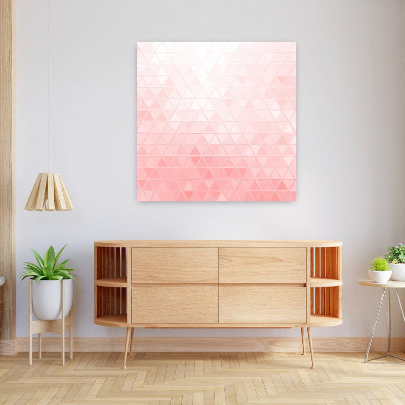 Art mural lilas géométrique abstrait dégradé rose, H 36 po x l 36 po