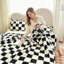 Checkered Lightweight Soft & Cozy Flannel Fleece Throw Blanket for Sofa & Bed in All Season-125344962-125344966