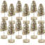 Champagne Glittered Tree On Wood Base - Set of 12 - 2.4" x 2.4" x 6"H - Gold