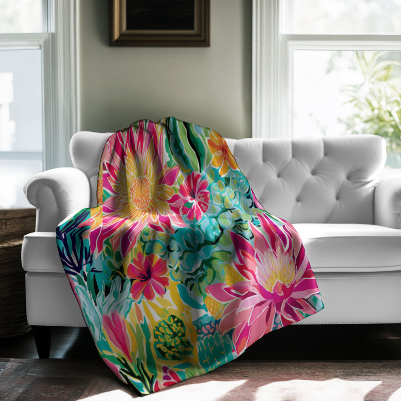 Lactive Cacti Designs - Couverture sherpa de qualité supérieure 1 pièce, L 80 po x l 60 po