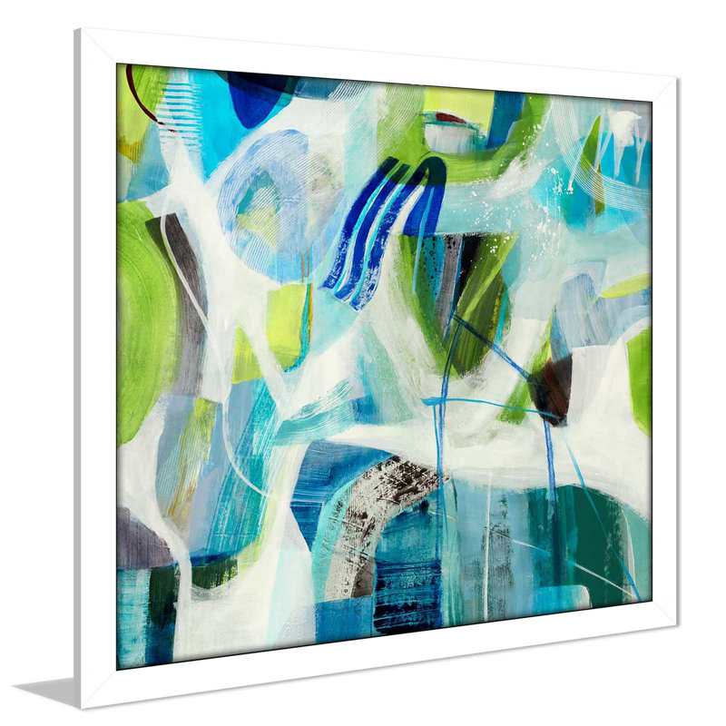 «Rhyming - Floater Frame», peinture sur toile, Cadre blanc, H 25,5 po x l 25,5 po x P 1 po