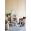 Table d'appoint arquée 16,3 x 12,2 x 22,6 moderne avec finition faux travertin