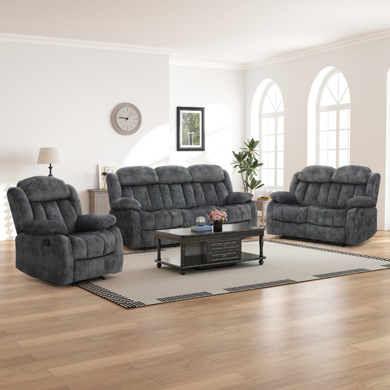 Ireneo 3 - Piece Living Room Set, Dark Gray