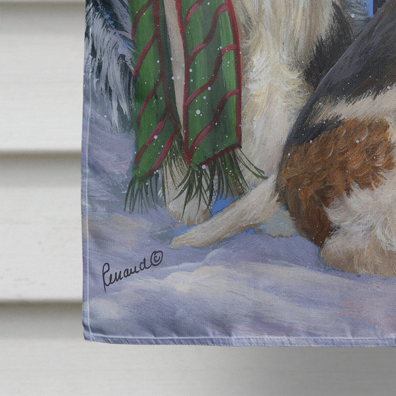 Drapeau de maison Hvidovre Sheltie Halloween en polyester à 2 faces 3 x 2 pi, Fox terrier « We Believe » - Noël