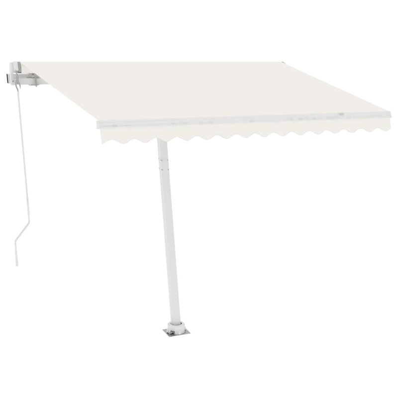 Auvent de terrasse rétractable en polyester l 200 po x P 120 po VidaXL, Crème, 118,1 po x 98,4 po