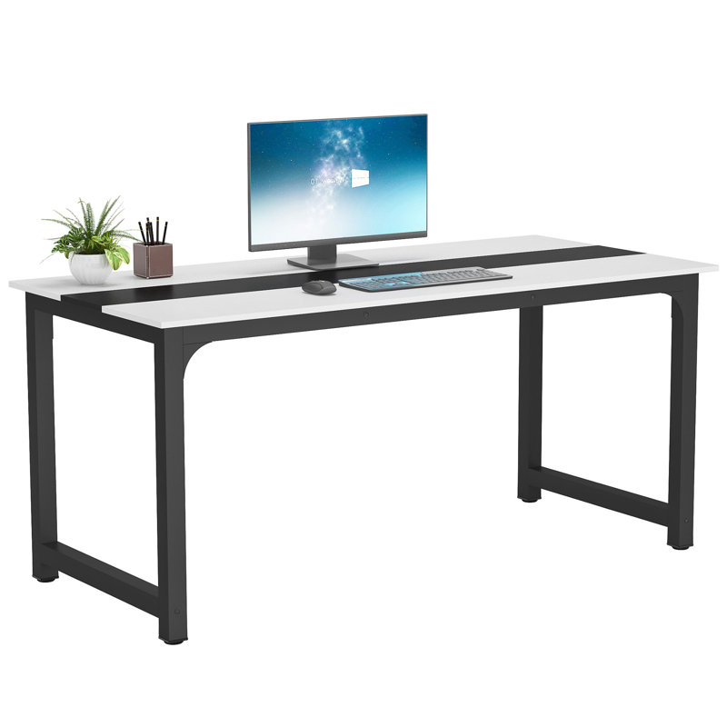 Bureau Reinbeck, H 29,13 po x l 70,8 po x P 31,5 po, Blanc / noir