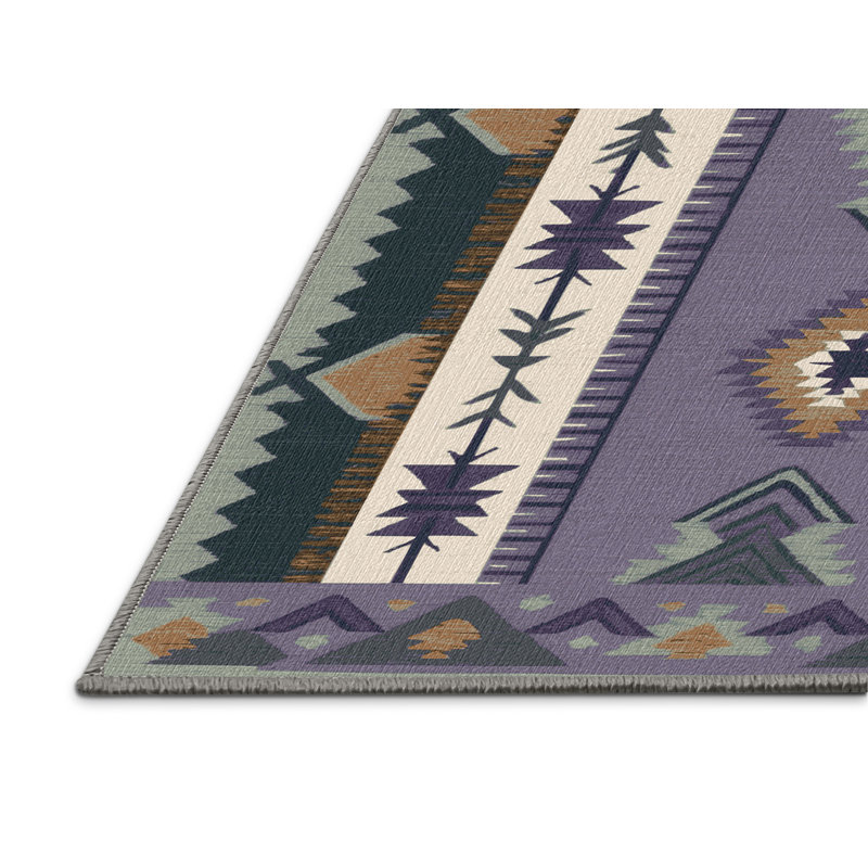  Tapis lavable du sud-ouest lavande Desert, Rectangulaire 3 pi x 5 pi