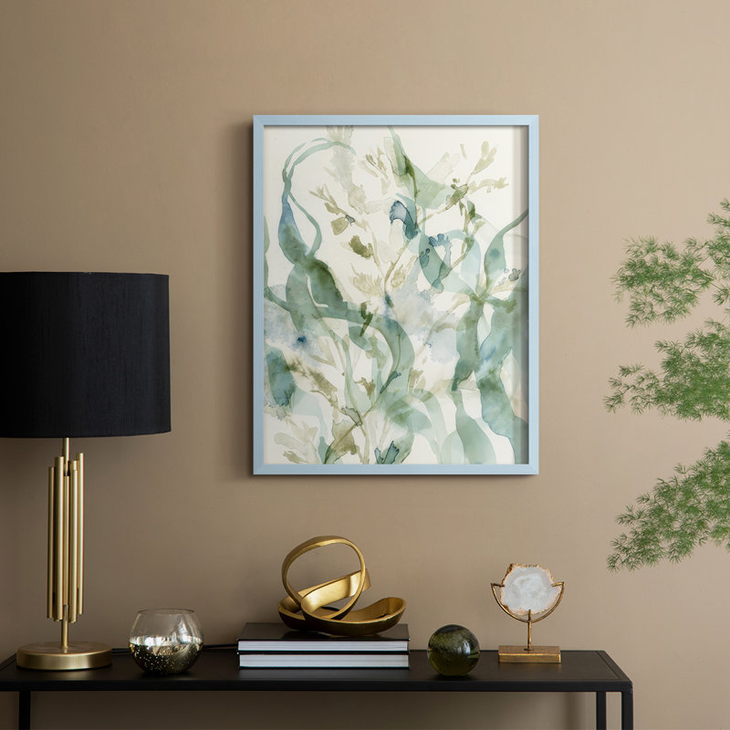 Underwater Botany II, reproduction encadrée - bois massif, H 15 po x l 12 po, Bleu