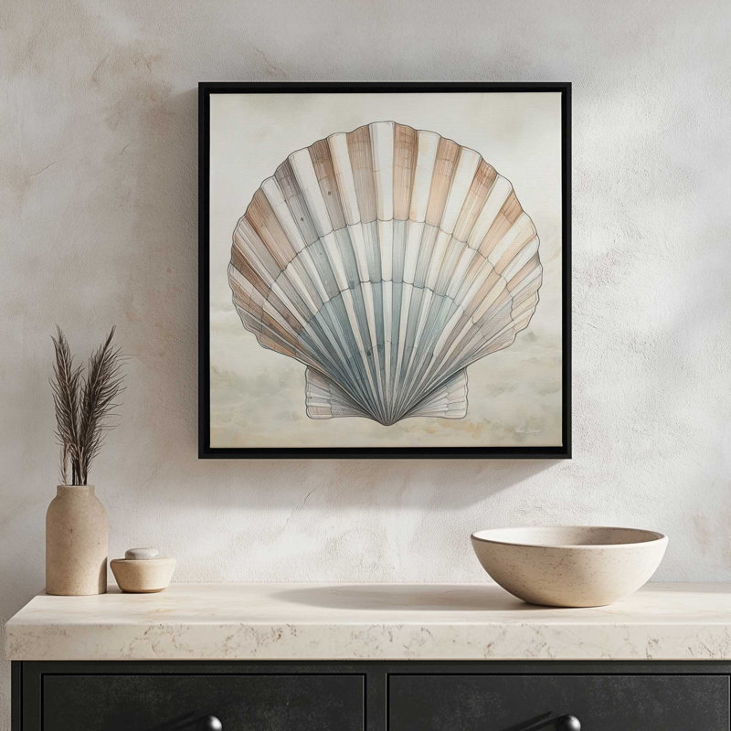 Cape Cod Clamshell by Nicole DeCamp Art Print, Framed Canvas, 20 W x 20 H, Gold