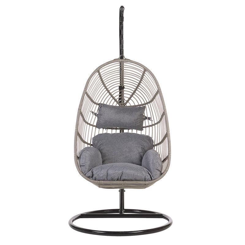 Gustave Swing Chair with Stand, Light Grey, Dark Grey