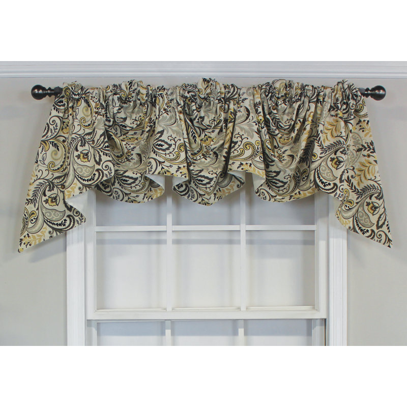 Findlay Charcoal 3-Scoop Empire Valance for Windows up to 54" W, 25" x 60"