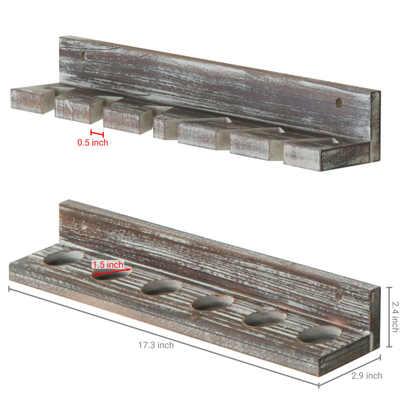 Wood Fishing Rack, Black/Red