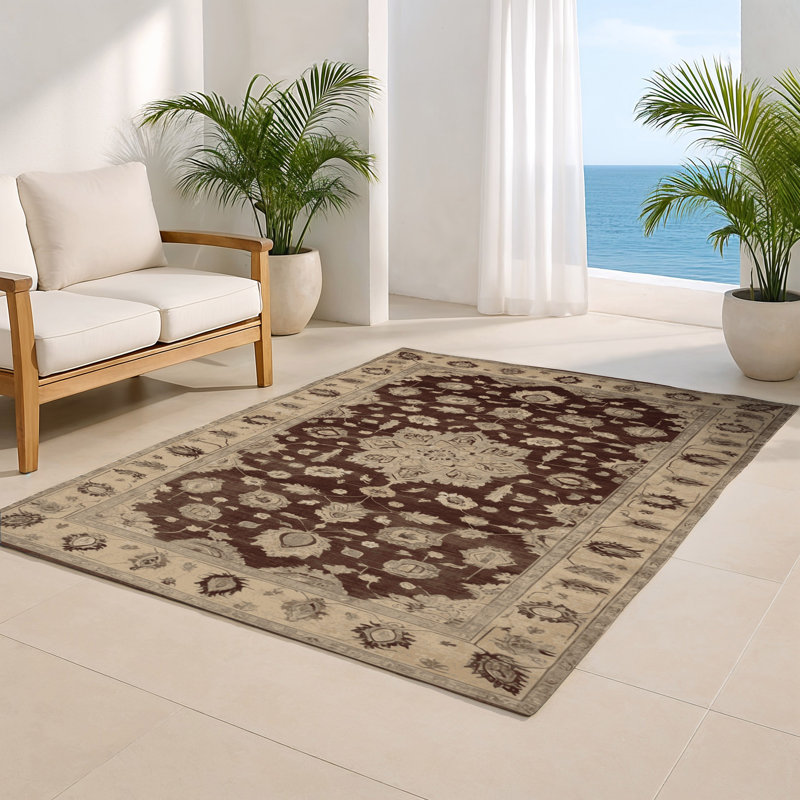 Tapis intérieur et extérieur brun Overdyed, Rectangulaire 3 pi x 5 pi