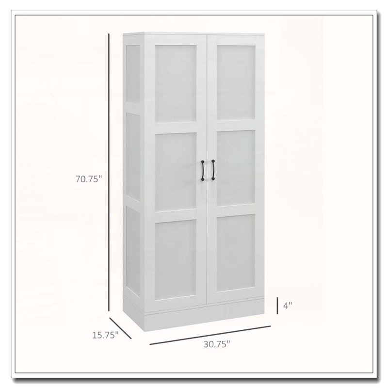 Armoire de rangement autoportante moderne pour salle de bain, Blanc