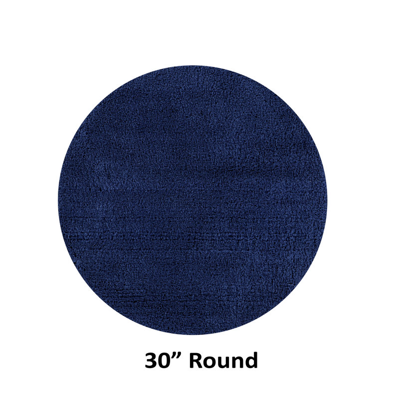 Tapis de salle de bain Micro, Bleu marine, Rond 30 po