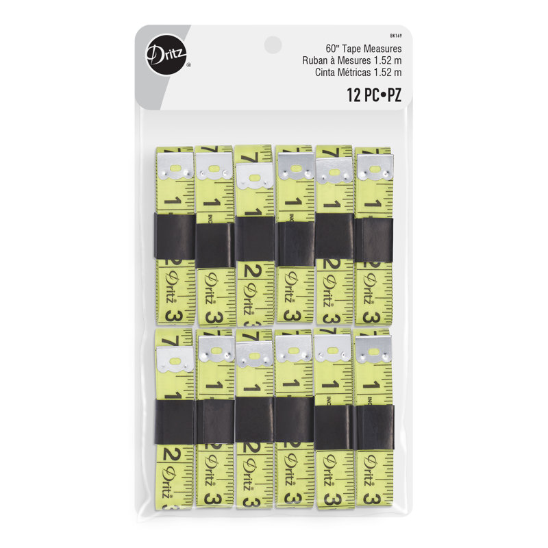 Dritz 60" Tape Measures, 12 Count, Yellow