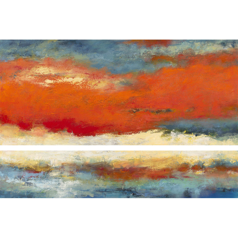 Ascent Of Orange - Painting, 20 cm H x 30 cm W, Wrapped Canvas