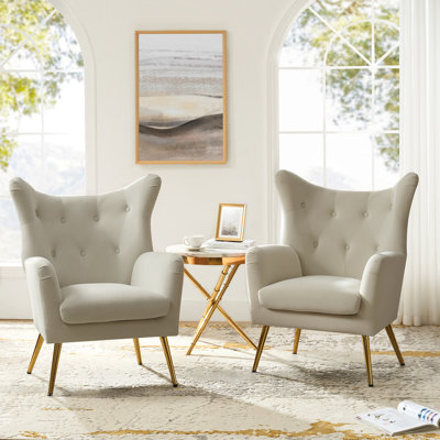 Avianna 29.25'' Wide Tufted Velvet Wingback Chair