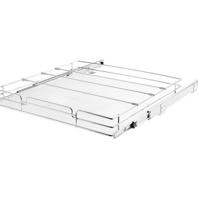 Étagères coulissantes de 54,6 cm x 53,3 cm x 8,9 cm pour garde-manger, tiroirs coulissants pour sous-évier, matériau, plateau amovible, installation facile. Organisateur de placard de 50,8 cm x 53,3 cm x 6,4 cm, coulissant de qualité industrielle, antirouille, 4 étapes.