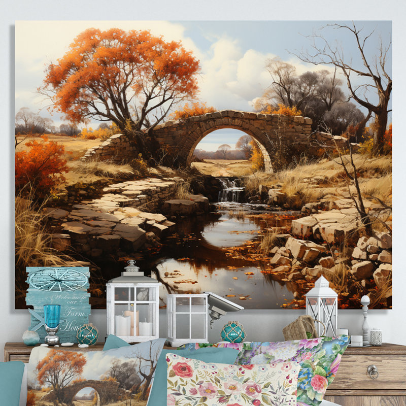 «Countryside the Old Bridge II», reproduction sur toile, H 12 po x l 20 po x P 1 po, Toile tendue