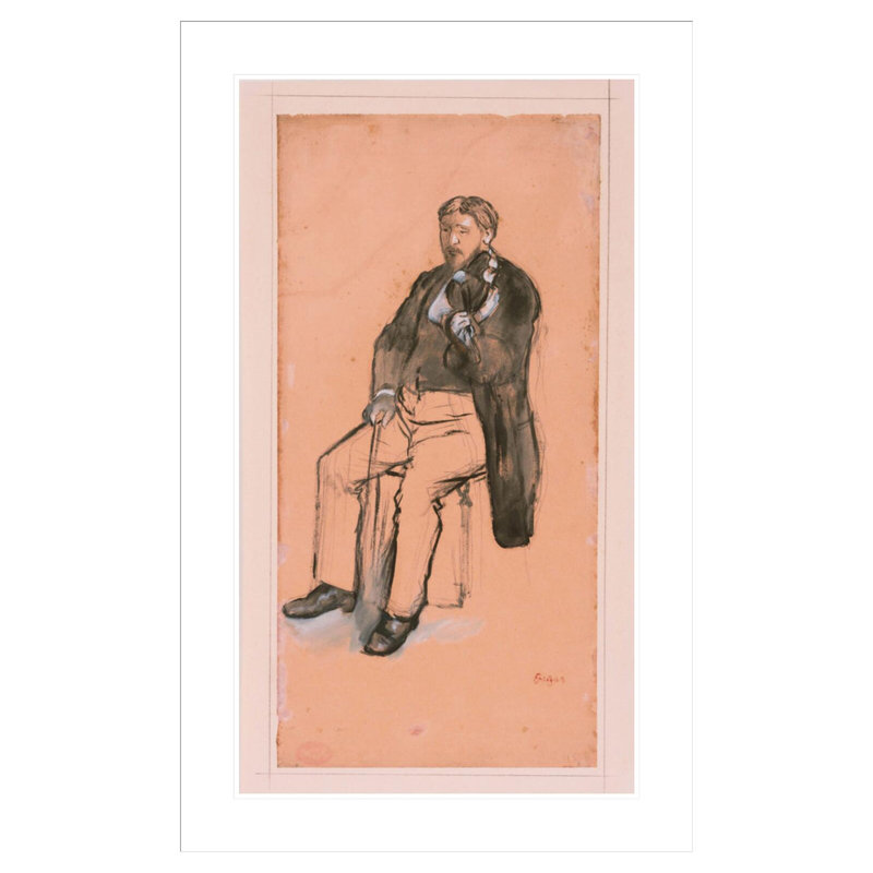 Joueur de violon assis par Edgar Degas, impression giclée sur cadre, H 41,5 po x l 26,34 po