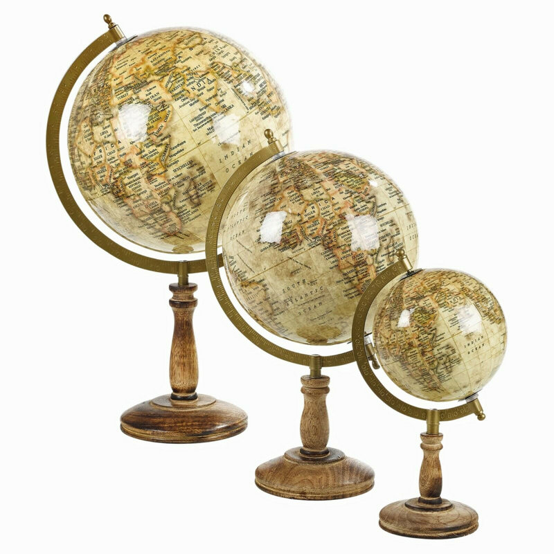 Wood Tabletop Globe, Brown