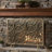 Cool Iron Fireplace Divider, Pattern Overlap, Single Panel, Gold Tone Stylish Panel Screen, Frame With Geometric Pattern,