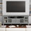 Meuble télé en bois massif de style transitionnel l 72 po pour téléviseurs de 80 po ou moins avec quatre armoires, deux tiroirs et tablettes réglables Artisan