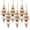 Ensemble de 6 ornements en forme de glaçon eucalyptus 2 po x 2 po x 6 po bois naturel / blanc