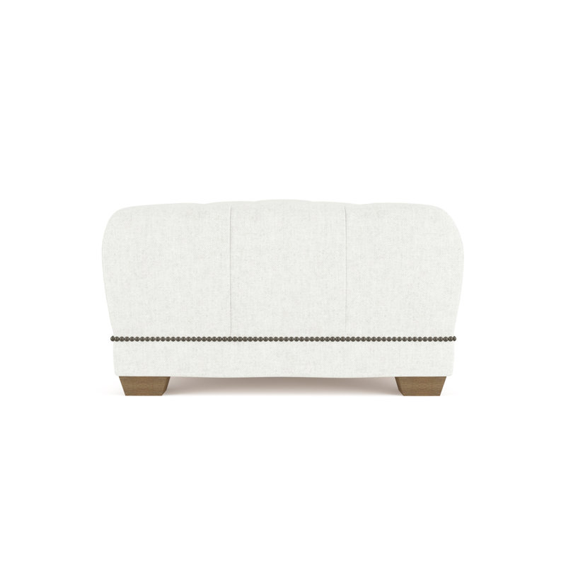 Repose-pieds Hudson, Velours moelleux blanc, Patiné