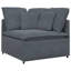  Canapé modulaire en velours gris foncé (100% polyester), mousse, métal
