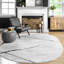 Tapis contemporain ivoire, gris et gris anthracite à rayures abstraites Amii-840921996