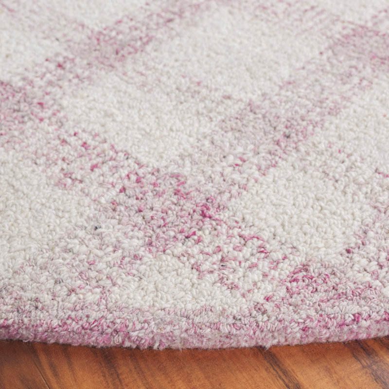 Tapis performance à carreaux touffetés Chauncey, Rond 6 po