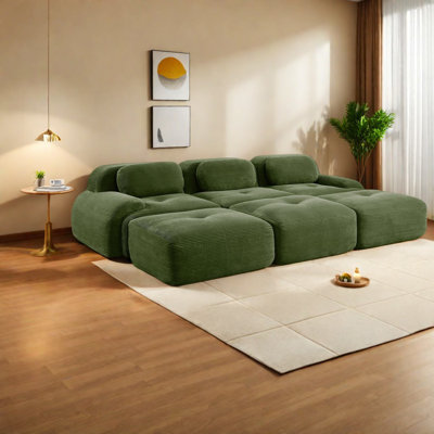 Pet-friendly Modular Sofas, Corduroy, Ultra-wide Armrests, Living Room