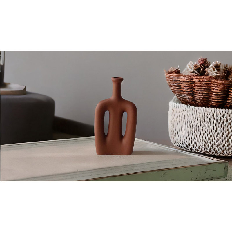 Coryann Ceramic Table Vase, Red, 27cm H x 15cm W x 5cm D