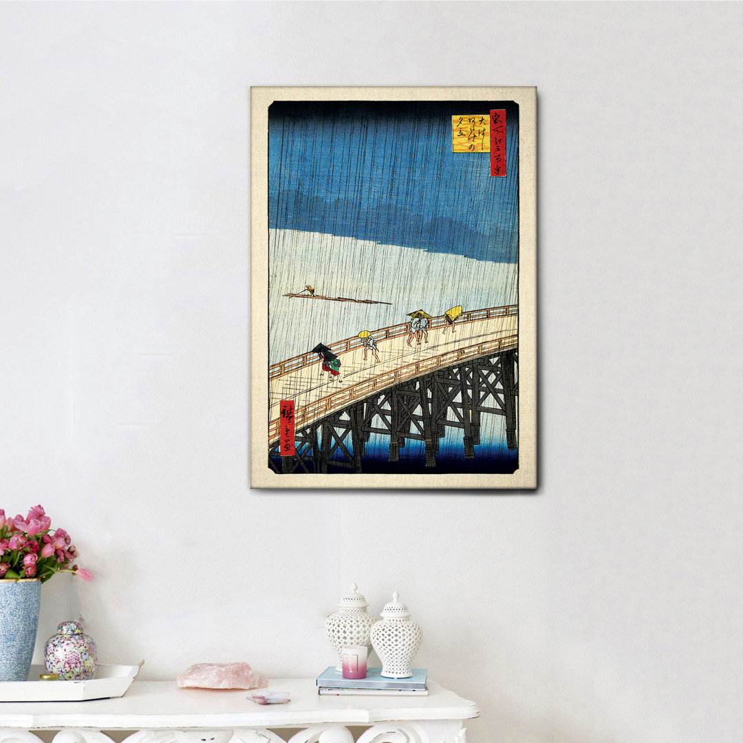 Leinwandbild Ponte Shin Ohashi von Utagawa Hiroshige