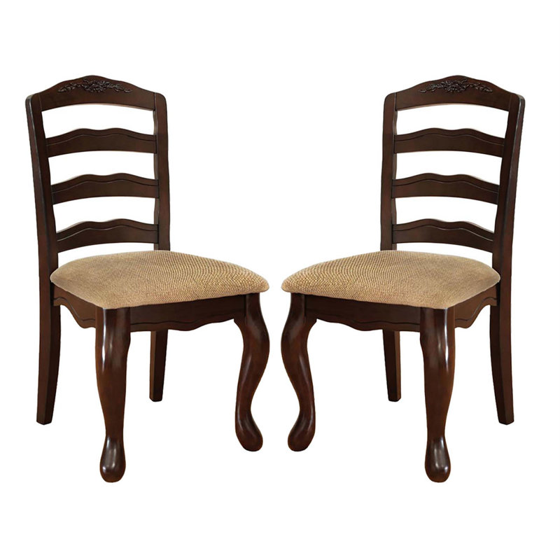 Chaises de salle à manger avec siège rembourré, décorations florales (ensemble de 2)