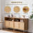 Rattan Storage Cabinet Boho Sideboard Buffet Cabinet with Natural Rattan Doors