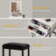 Dressing Table with 10 Bulbs, LED Light Mirror Makeup Vanity Desk with 2 Drawers and Stool-2111766008