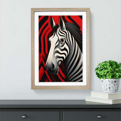 XYZ-FRM-V1223-1741 Zebra Op No.5 - Single Picture Frame Print on Wood