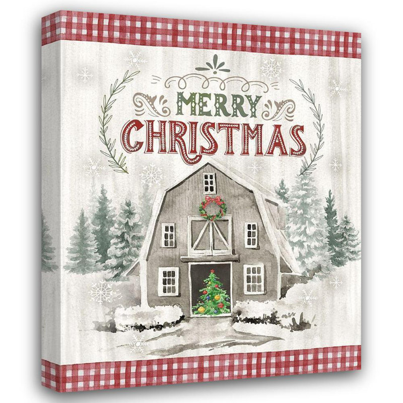 «The Holiday Aisle® Knutsen», art sur toile tendue par la galerie Conrad: Christmas Barn