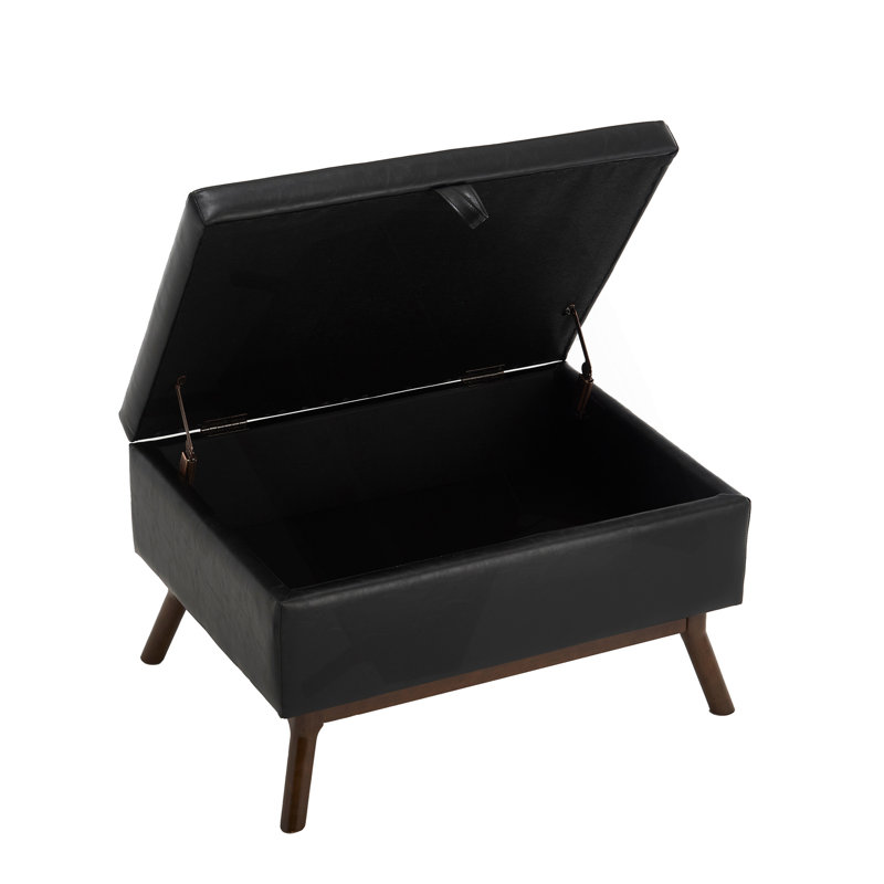 Banc de rangement polyvalent de style Mid-Century moderne pour diverses pièces, rehaussant fonctionnalité et style.