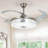 42" Sunali 4-Blade LED Chandelier Ceiling Fan with Remote Control and Light Kit