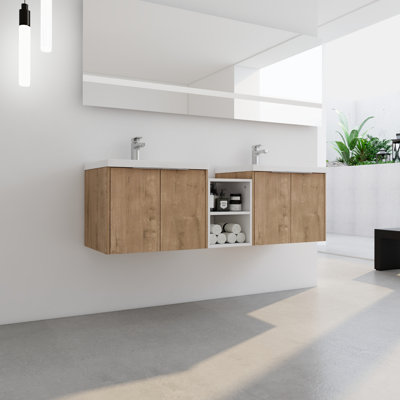 Meuble-lavabo à fermeture en douceur 60 po avec lavabo